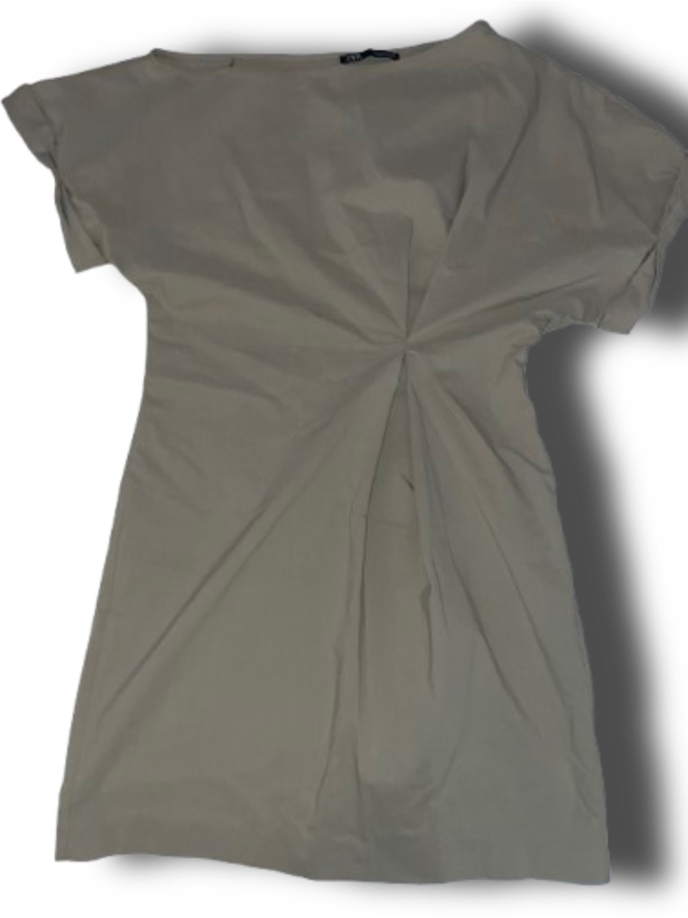 Zara Beige One Shoulder Twisted Front Like New Dress